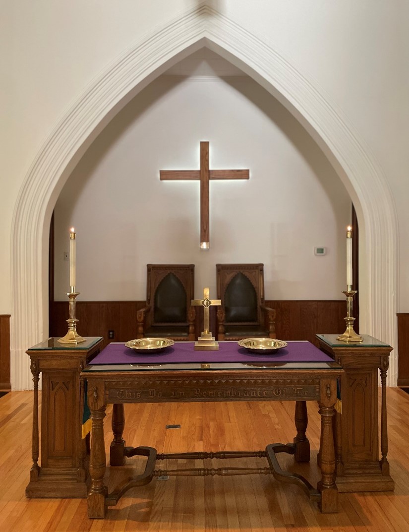 Image of church Inside with cross
